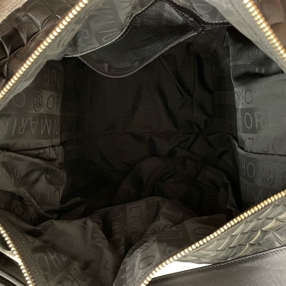 MARINO ORLANDI Italy XL BLACK ShoulderBag/Tote converts to Sling Emboss Leather - Picture 10 of 15